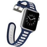 Just in Case Soft Bandje voor de Apple Watch 42/44mm - Blauw / Wit