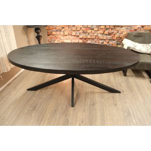 ovale mango tafel zwart 220 cm