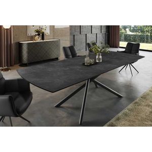 Uitschuifbare tafel keramiek grafiet marmer 180-230 cm