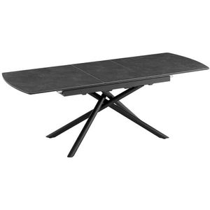 Uitschuifbare tafel keramiek grafiet marmer 180-230 cm