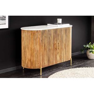 Dressoir mangohout 102 cm met marmer bovenpaneel