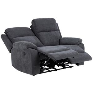 Giga Living - Rinda - 2-zits Relax Bank - Donkergrijs - Hoogwaardige Stof