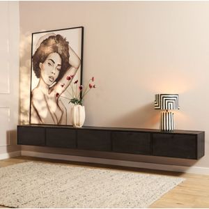 StarFurn - Vision - Tv-meubel - Zwart - Massief Mangohout - 280cm