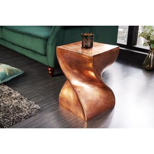 Sculpturale Bijzettafel - TWIST - 30cm - Gevlamd Koper - Handgemaakt