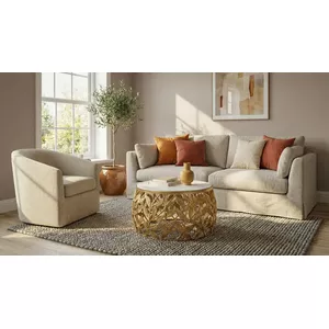 Relaxdays bijzettafel marmer look, met opbergruimte, woonkamer, metaal, mdf, salontafel rond, Hx 56x40 cm, wit-zwart