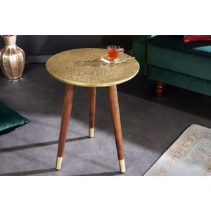 Bijzettafel acacia antiekgoud 40 cm