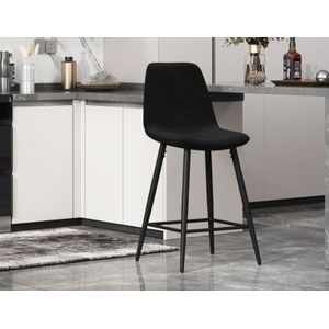 Counter barstoel zwart fluweel