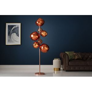 Vloerlamp koper met 7 glasbollen 168 cm