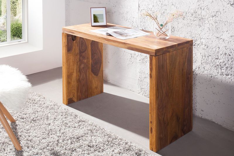 Makassar - Consoletafel - 100 cm - Sheesham Hout - Natuurlijke Afwerking