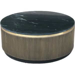 Ronde salontafel goud met zwart marmerlook 90 cm