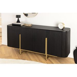 Dressoir zwart mangohout gouden accenten 160 cm