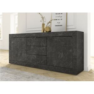 Dressoir marmerlook zwart 210 cm