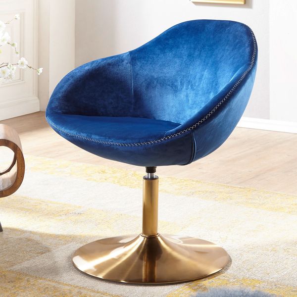 Eleonora fauteuil vivian blauw velours - meubels outlet | | beslist.nl