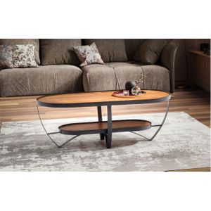 Ovale salontafel sheesham hout met plateau 100cm