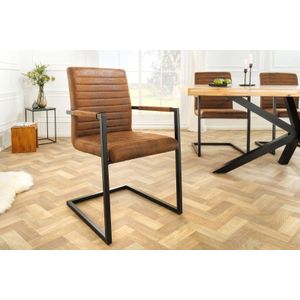 Stoel bruin met zwart frame