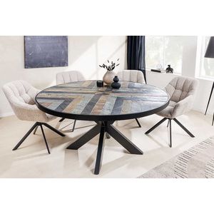 Ronde eettafel multicollor natuursteen look 140 cm