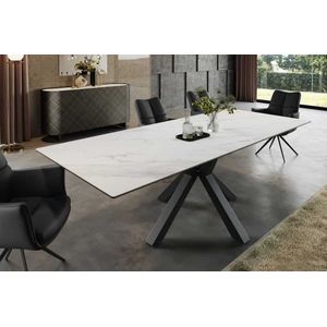 Uitschuifbare tafel 160-200 cm wit keramiek