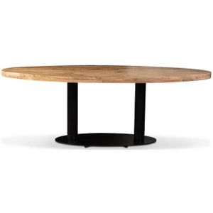 Ovale tafel 240 mangohout kolomvoet