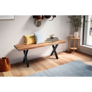 Garderobebank acaciahout 120 cm kruispoten