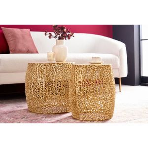 Leaf salontafel set filigraan goud