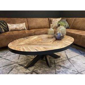 Ovale mango salontafel visgraat 120 cm