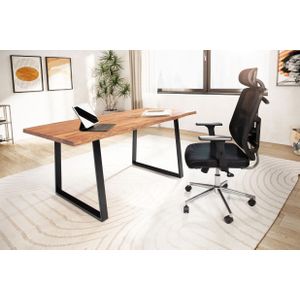 bureau tafel acaciahout 200 cm trapeze poten