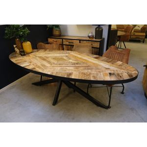 Ovale tafel mangohout 240 cm