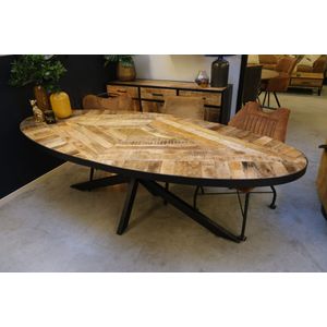 ovale tafel mangohout 240 cm