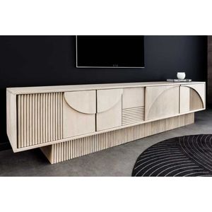 Tv lowboard art deco wit mangohout 200 cm