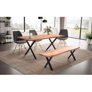 eetkamertafel acaciahout 180 cm kruispoten