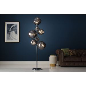 Vloerlamp grijs rookglas met 7 glasbollen 168 cm