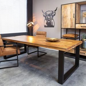 Mango - Eettafel - Bruin - Mango Hout - U Poot Zwart