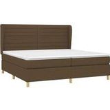 Boxspringbett mit Matratze Dunkelbraun 200x200 cm Stoff vidaXL