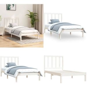 Vidaxl - Massivholzbett Weiß Kiefer 75x190 cm - Massivholzbette - Kiefernbett - Weißes Bett - Einzelbett - Kleines Bett - Home & Living