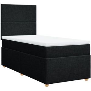 Vidaxl - Boxspringbett mit Matratze Schwarz 90x190 cm Stoff