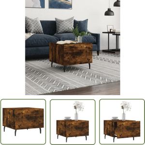 The Living Store - Couchtisch Räuchereiche 50x50x40 cm Holzwerkstoff - Couchtisch - Wohnzimmerstil - Holzmöbel - Sideboard - Regal