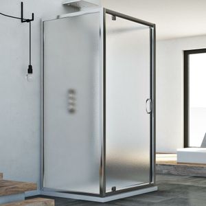 Duschkabine 3-seitig Strukturglas h 185 mod. Sintesi Trio 1 Tür 80x90x80 Öff. 90 cm