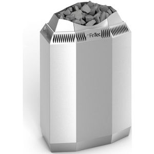 Fintec - Elektro Saunaofen-Set kaja (10,5 kW inkl. externer Steuerung aus Metall in Grau Grau