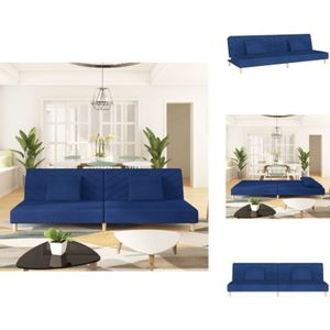 Vidaxl - Schlafsofa 2-Sitzer mit 2 Kissen Blau Stoff - Schlafsofa - Couchsofa - Gästebett - Wohnzimmereinrichtung - Kleines Sofa