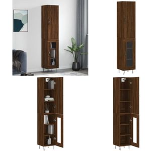 Vidaxl - Highboard Braun Eichen-Optik 34,5x34x180 cm Holzwerkstoff - Sideboard - Hochschrank - Eiche Dekor - Wohnraummöbel - Regal - Home & Living
