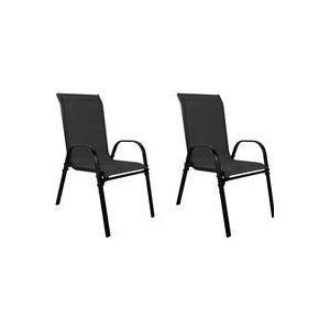 2 Stück xl Stapelstuhl Metall schwarz Textilen -DMC330887-2stk-var