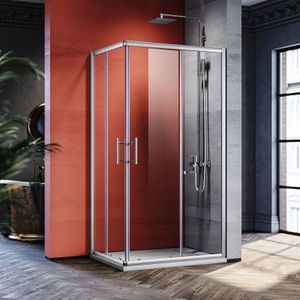Duschabtrennung Eckdusche mit Schiebetür Duschwand mit Glasschiebetür ESG-Sicherheitsglas 100×70cm - Sonni