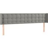 Kopfteil mit Ohren Hellgrau 183x16x78/88 cm Samt vidaXL