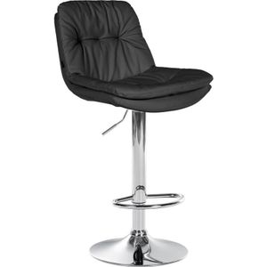 Barhocker Laurel Kunstleder schwarz Metall in Chromoptik