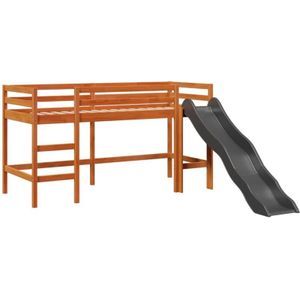 Kinderhochbett ohne Matratze Braun 80x200 cm Massivholz Kiefer Vidaxl