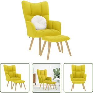 VidaXL Relaxsessel mit Hocker Hellgelber Stoff