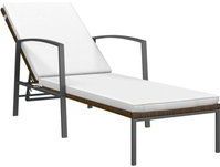 Sonnenliege mit Auflage Poly Rattan Braun Vidaxl