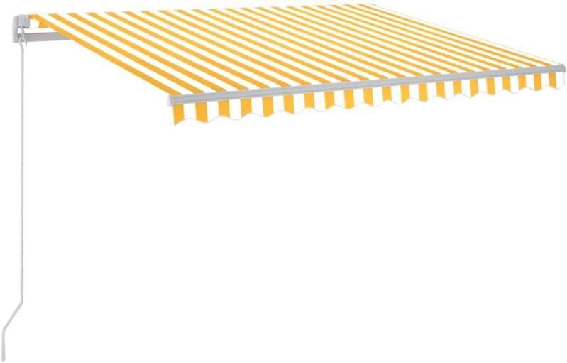 Markise Manuell Einziehbar mit led 300x250 cm Gelb und Weiß Vidaxl