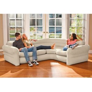 Sofa Lounge Couch aufblasbar Schlafsofa Ecksofa Gästebett 257x203x76 cm - Intex