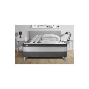 Vitalit - Komplettpaket Bett - Matratze 200x200 cm + Boxspringbett mit Lattenrost (im Set) + 2 Kopfkissen + Bettdecke - Vital Ergo